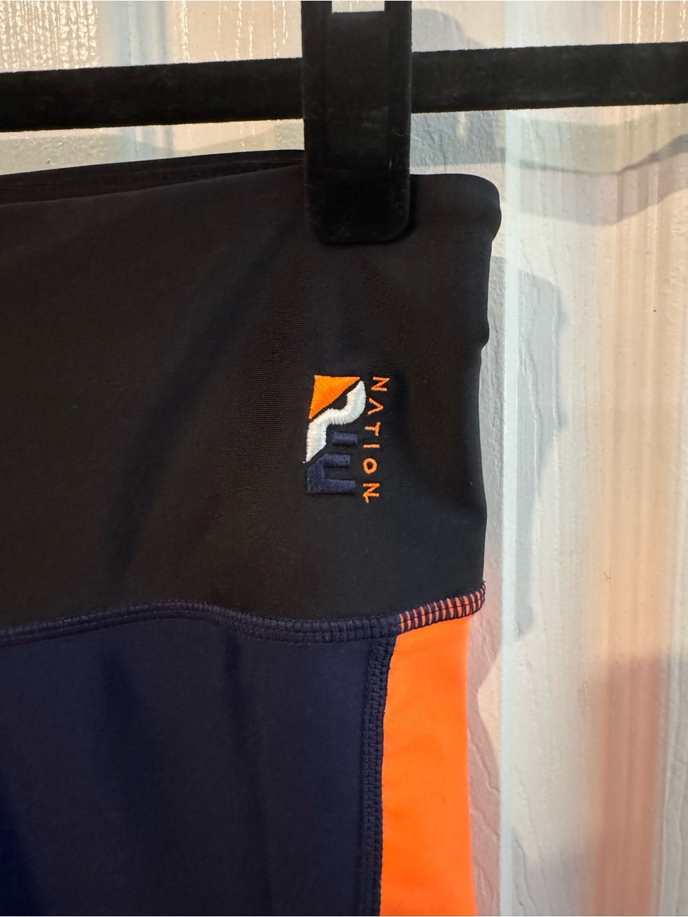 PE NATION Rebuild Leggings Navy Blue Orange Colorblock Size XS - Picture 3 of 5